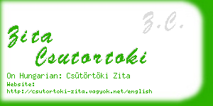 zita csutortoki business card
